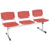 Cadeiras plsticas em longarina tubular preto assento vermelho