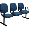 Cadeiras de escritório longarina diretor 3 lugares com braço