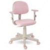 Cadeira digitador secretaria giratria Teens Roset com brao courvin rosa e base bege