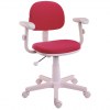 Cadeira digitador secretria giratria Teens Roset com brao crepe vermelho e base rosa