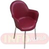 Cadeira Gogo estofada 4 pés cromada courvin vermelho