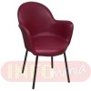 Cadeira Gogo estofada 4 pés epóxi preto courvin vermelho