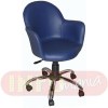 Cadeira Gogo estofada giratória cromada courvin azul